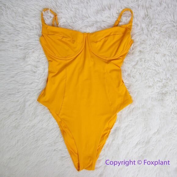 New!‎ Onia x WEWOREWHAT Citrus Danielle one piece swimsuit, size M - Picture 1 of 15